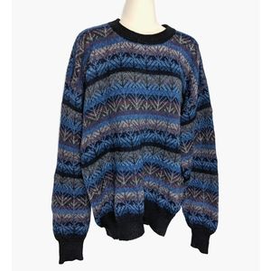 MADE IN PERU Hand Knit 100% Alpaca Fiber Sweater Men's Sz M